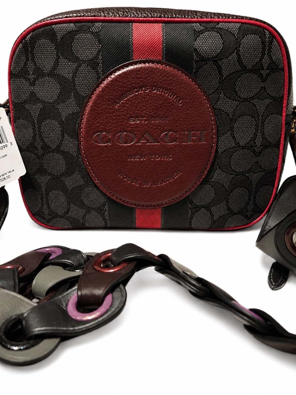 Coach Dempsey 1912 Camera Bag NWT + $150 Linked Leather Strap